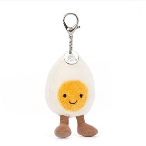Jellycat White and Yellow Egg Plush Keychain